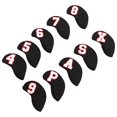 thumbnail image 3 of Number  Iron Headcover, Durable Neoprene 10Pcs/Set Iron Club Head Cover Set Delicate  For Protecting Club Black, 3 of 8