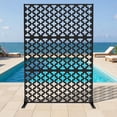 thumbnail image 4 of QinaQin 72 x 47 Inch Metal Privacy Screen, Freestanding Galvanized Outdoor Decorative Fence Panel for Patio or Garden, 4 of 6
