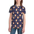 thumbnail image 3 of Wukai Corgi Lying With Moons And Stars Youth Unisex Short Sleeve T-Shirt for Boys, Girls, Teens, and Kids-Large, 3 of 7