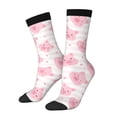 thumbnail image 2 of Uemuo Cartoon Pig Pattern Women's Crew Socks, Soft Durable Breathable Moisture-Wicking with Odor Control Cotton socks, 2 of 9