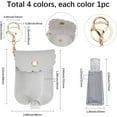 thumbnail image 2 of 4Pcs 4 Colors Portable Empty Travel Bottle Keychains Hand Sanitizer Bottle Holder Keychains PU Leather Tassel Keychains Light Gold Mixed Color 151mm 1pc/color, 2 of 4