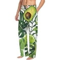 thumbnail image 3 of Kdxio Watercolor Green Tropical Print Men's Sleep Pajama Pant Lounge Pants with Pockets, 3 of 8