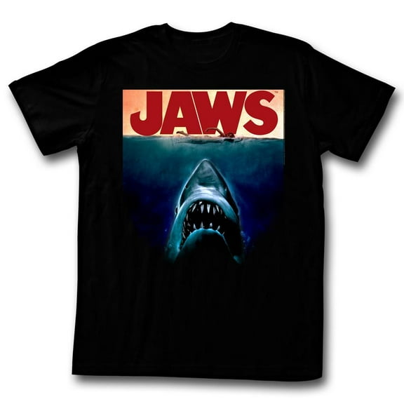 Jaws Poster Again Black Adult T-Shirt 5Xl
