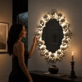 thumbnail image 5 of Halloween Skull Framed LED Light Up Skeleton Halloween Mirror, Halloween Spooky Mirror Lighted Holiday Displays for Bedroom Living Room, Halloween Party Indoor Haunted House Decoration,16x11Inch, 5 of 6