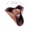 thumbnail image 2 of Faux Leather Tricorn Pirate Hat Adult Halloween, Polyester Cotton Vintage Headpiece Cosplay Prop for Pirate Party and Halloween Masquerade Stage Show Black B, 2 of 3