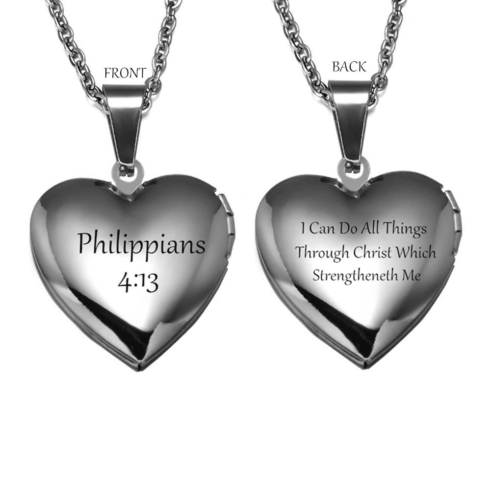 Bible Verse Necklace for Women Men Stainless Steel Christian