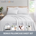 thumbnail image 2 of Swift Home Bonus Pillowcases Eco Friendly Bamboo Blend Sheet Set, 4 PC, Twin, White, 2 of 6