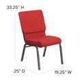 thumbnail image 4 of BizChair 4 Pack 18.5''W Stacking Church Chair in Red Fabric - Silver Vein Frame, 4 of 10