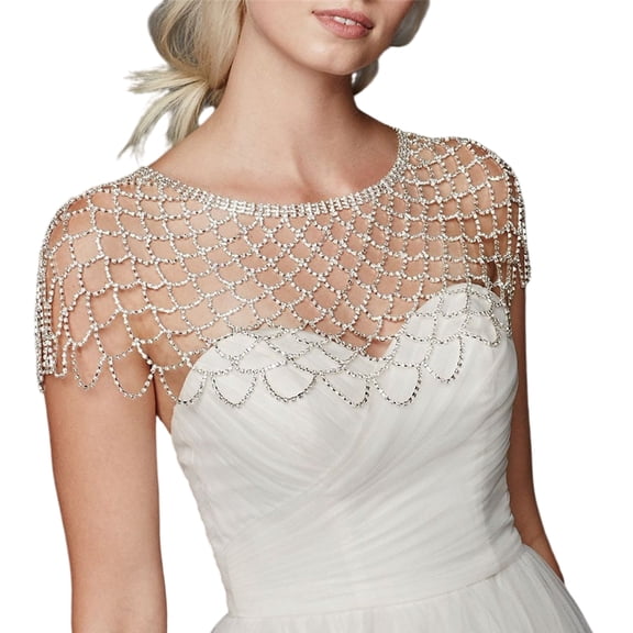 Rhinestones Long Tassels Shoulder Chain Body Wearable Necklace Women Girls Top Decor 2025 Trendy Shawl