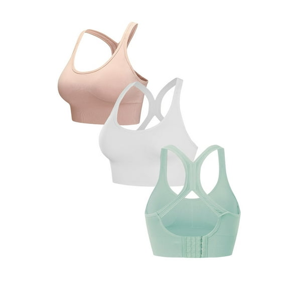 3PCS Sports Bras for Women - High Impact Support Adjustable Straps Racerback with Padding Workout Bras Yoga Bra