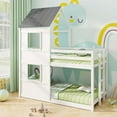 thumbnail image 2 of Costway House Bunk Bed Twin Over Twin with Built in Ladder Window & Safety Guardrail, 2 of 10