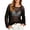 Black, variant on Women’s Cotton Openwork Knit Sweater Cropped Sheer Mesh Cover Up Loose Fit Long Sleeve Summer Vacation Hollow Out Lightweight Korean Style Top