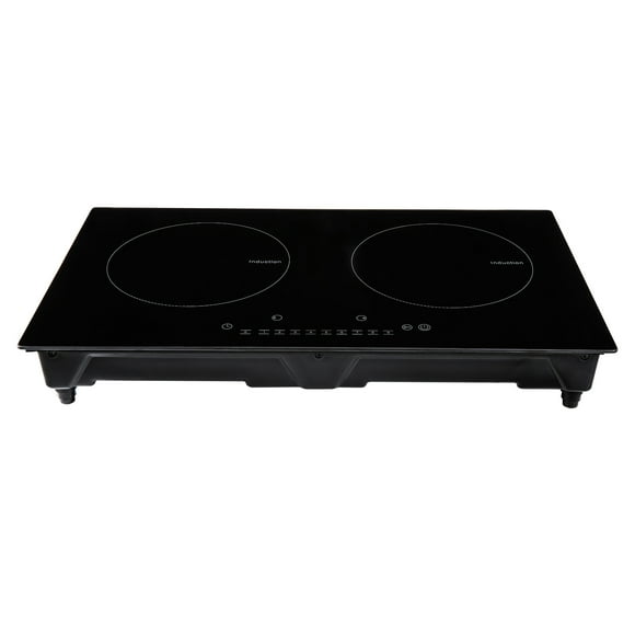 KFFKFF Electric Range, Dual Burners, 24'' Induction Cooking Surface, Integrated Magnetic Stove 1800W, 9 Heat Settings, Multifunctional Heating Elements, LED Touch Control, Safety Lock & Heat Guard