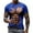 Blue, variant on Jgppe Men's Fashion Shirt Muscle Print Casual Short Sleeve T-Shirt Summer Crew Neck Blouse Tops