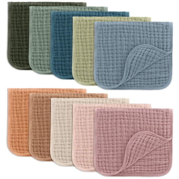 Paquete de 10 Paños de Muselina Comfy Cubs para Eructar 51x25 cm 6 Capas