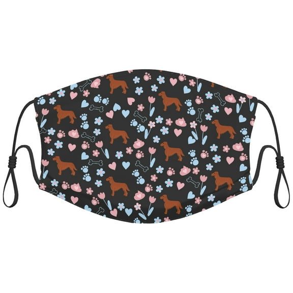 Cute Irish Setter Dog Graphic Printed Cloth Face Masks Reusable Washable Adjustable for Adults (1 PCS)