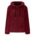 thumbnail image 5 of Diufon Pullover Tops for Women Fall Winter Warm Solid Color Blouses Long Sleeve Drawstring Hoodies, 5 of 6