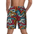 thumbnail image 4 of Uemuo Geometry Pattern Mens Swim Trunks Quick Dry Board Shorts with Mesh Lining, Stretch Beach Shorts Quick Dry No-Chafing Board Shorts-XX-Large, 4 of 9