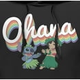 thumbnail image 2 of Men's Lilo & Stitch Rainbow Ohana Hula Dance Pull Over Hoodie Black Medium, 2 of 4