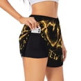 thumbnail image 1 of Balery Happy New Year 2025 D Pantalones cortos deportivos para mujer con forro y dos bolsillos, elásticos, para entrenamiento, gimnasio, yoga-XX-Large, 1 of 7