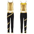 thumbnail image 5 of TSSOE Kids Girls Sleeveless Metallic Tank Top with Leggings Set 2 Piece Summer Outfit Gym Yoga Dance Gold 8, 5 of 6
