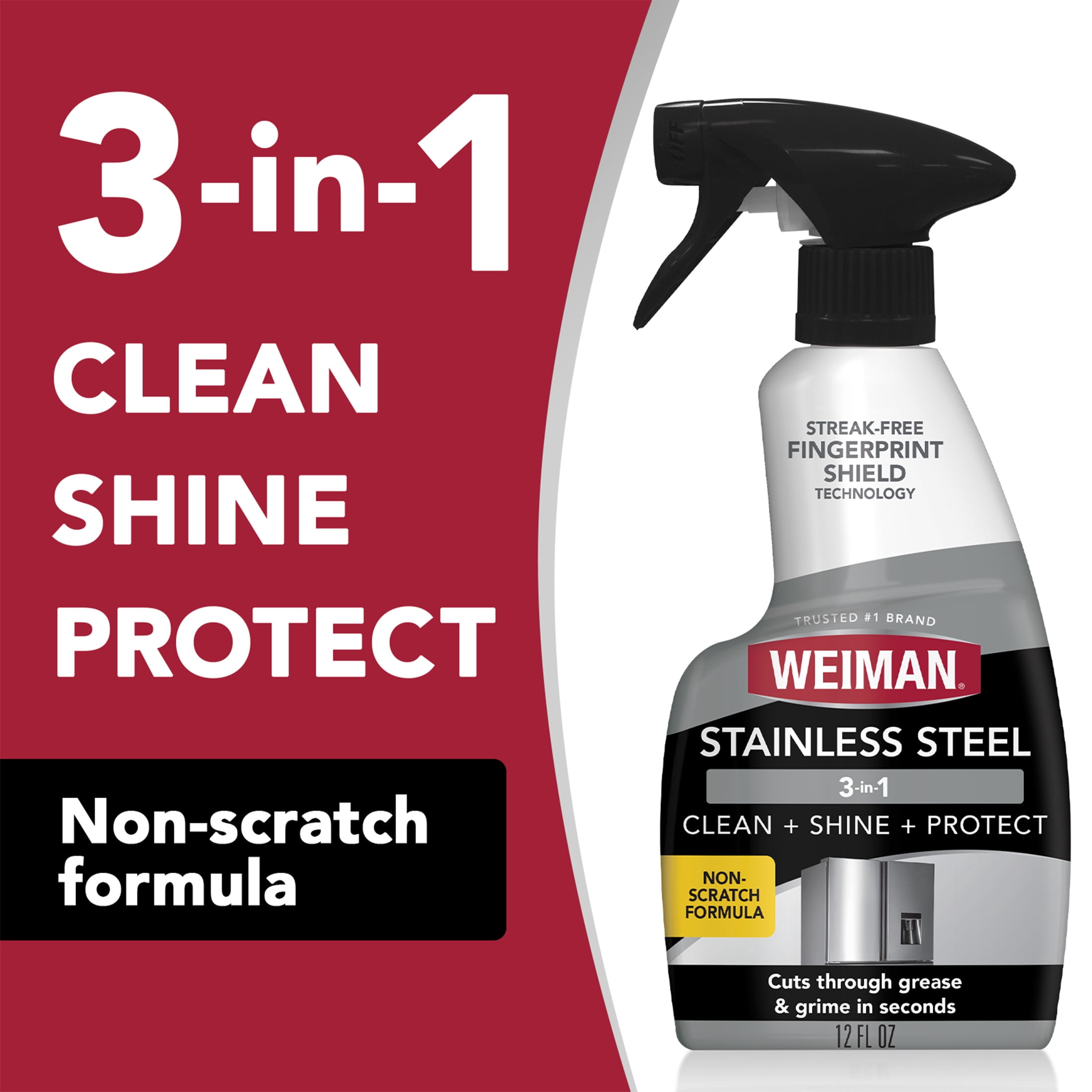 (6 pack) Weiman Stainless Steel Cleaner & Polish Trigger Spray, 12 fl oz