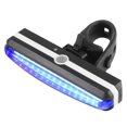 thumbnail image 3 of Luz para Bicicleta Trasera, Leds Rojos y Azules, Impermeable, 5 Modos e Intensidades de Iluminación, Batería Recargable de Larga Duración vía USB, Fácil Instalación, 3 of 5