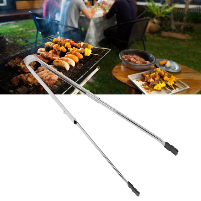 Ponetas de Cocina, Pinzas de Parrilla Compactas prácticas Con Consejos de Silicio para acampar