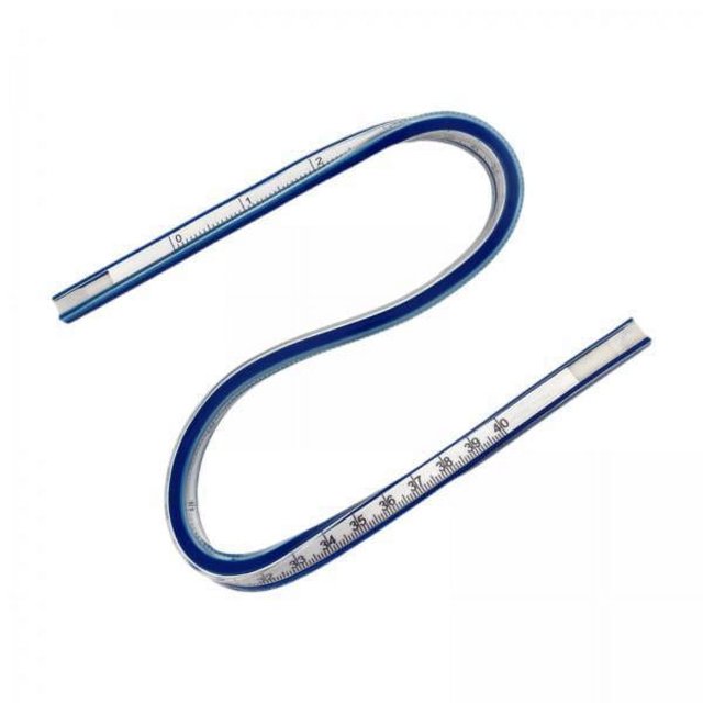 koolsoo 2xFlexible Curve Ruler Bendable Flex Curved Ruler for Tailor Painting Graphics 40cm