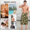thumbnail image 7 of Ryvnso Men's Adjustable Shower Wrap Avocado Fruit Leaf Bath Towels with Snap Closure 28 x 60 inch, 7 of 7
