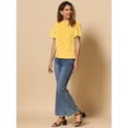 thumbnail image 2 of DARING DIVA Polka Dots Stand Collar Short Flare Sleeve Top M Yellow, 2 of 6