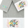 thumbnail image 3 of Linum Home Textiles 3-Pieces Tropical Fish Turkish Cotton Bath Towel / Hand Towel / Wash Cloth, 27" x 54", Gray, 3 of 9