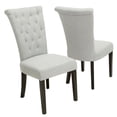 thumbnail image 5 of Modern Tufted Dining Room Chairs Set of 2, Upholstered Fabric Kitchen Chairs with Solid Wood Legs, Elegant Addition to Dining Room or Living Room, Light Grey, 5 of 5