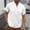 #White, variant on DPTALR Men's Fashion Casual Solid Color Short Sleeve Stand Collar Button-Up Shirt,Gray, XL
