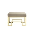 thumbnail image 4 of American Home Classic Laurence 18" Steel/PU Fabric Stool in Gold/Sand Gray, 4 of 5