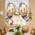 thumbnail image 2 of Easter Basket Chick Swag Valance Curtains Watercolor Yellow Green Eggs Spring Purple Floral Leaf Rod Pocket Swag Curtains Small Window Treatments for Kitchen Bathroom Bedroom 28" W x 36" L, 2 Panels, 2 of 9