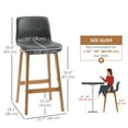 thumbnail image 3 of HOMCOM Bar Stools Set of 2, Counter Height Bar Chair with PU Leather Grey, 3 of 10