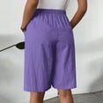 thumbnail image 5 of IWRICH Women's Casual Skorts High Waist Summer Linen Knee Length Shorts Solid Tennis Golf Beach Loose Trendy Skirt with Pockets Dark Purple XXL, 5 of 6