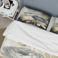 thumbnail image 4 of Designart "Bouquet of Roses in White, Gold, and Black II" Floral & Botanical Bedding Covert Set - Rose Black Floral Bed Set With 1 Sham, 4 of 6