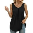 thumbnail image 4 of MOSHU Summer Tank Tops for Women V-neck Sleeveless Shirts Pleated Front Tops, 4 of 9