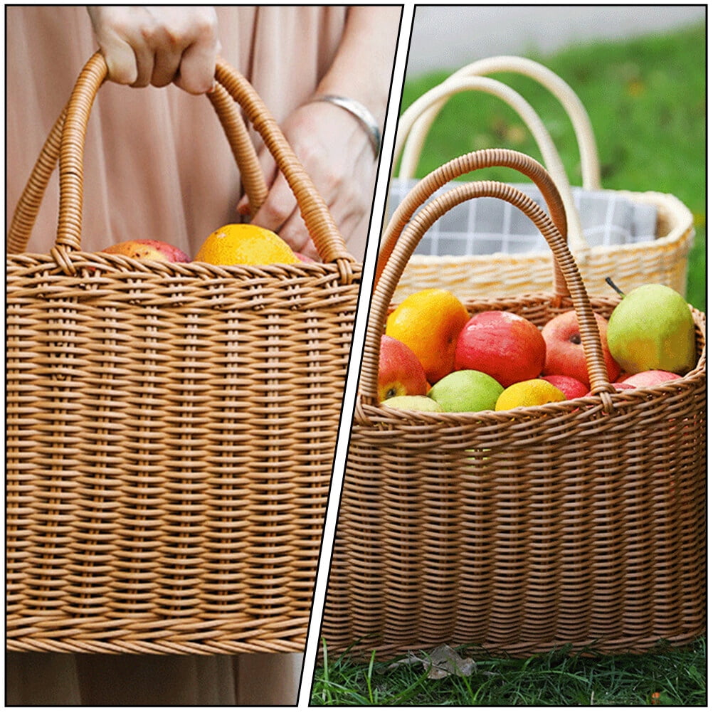Arborister Hand Woven Easter Basket with Handle - Brown