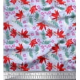 thumbnail image 1 of Soimoi Poly Georgette Fabric Spruce Leaves & Lily Floral Printed Fabric 1 Yard 52 Inch Wide, 1 of 1