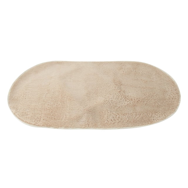 suave almohadilla oval alfombra de rastreo alfombra para niños play tent playhouse accs sunnimix alfombra suave para alfombras Alfombra ovalada SM SunniMix marrón, vista cenital frontal con felpa gruesa y borde cosido; base con gránulos antideslizantes, tamaño 182 x 96 cm (71.65 x 37.79 pulg.), para área de juego, guardería o como esterilla de yoga.