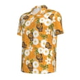 thumbnail image 2 of Balery White Floral and Butterflies Printed Men’s Short Sleeve Polo Shirt, Midweight Men's Shirt,Golf Polo shirts -3X-Large, 2 of 9