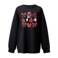 thumbnail image 3 of Rbaofujie Chandails d'Automne pour Femmes Mode Imprimée Blouse Ample à Manches Longues Col Rond Chandails en Molleton Sans Capuche Noir Chandails à Capuchon pour Femmes, 3 of 3