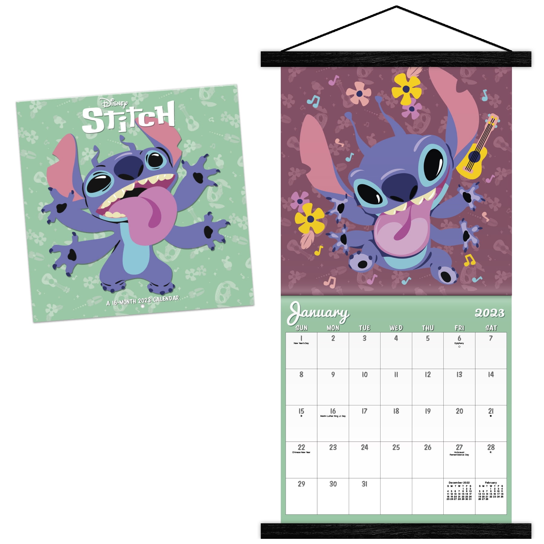 trends-international-2023-disney-lilo-stitch-wall-calendar-magnetic-frame-walmart-com