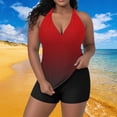thumbnail image 2 of FAWUUDO Women's Plus Size Swimsuit Two Piece Tankini Swim Suits Print Ruched Bathing Suits Tummy Control Swimwear Beach, 2 of 7