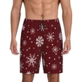 thumbnail image 1 of Balery Romantic white snowflakes Pantalones cortos de pijama de punto de algodón para hombre con cinturilla y bolsillos-XX-Large, 1 of 6