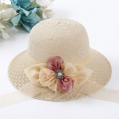 CHENge Korean Style Children s Sun Hat for Summer Beach Tourism Wide Brim Straw Fisherman Basin Sunshade