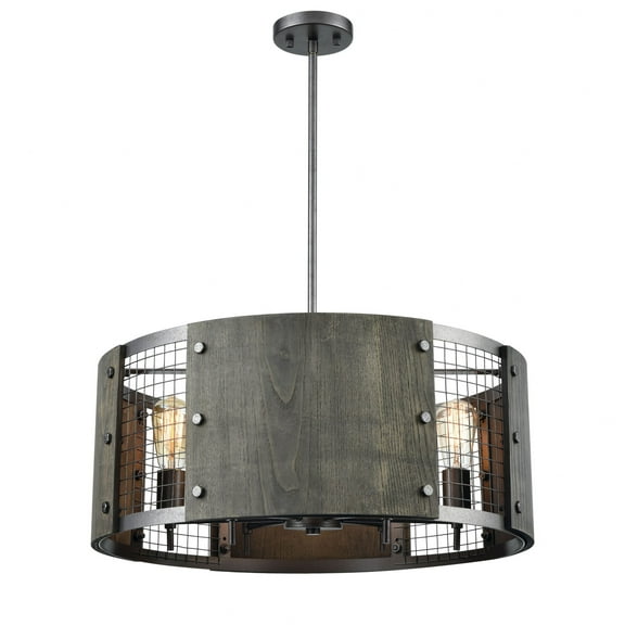 Elk Home 24-Inch Wide Halstead Chandelier, Transitional, Ash Gray